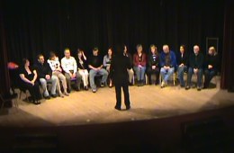 Stage hypnotism involves a live stage induction to hypnotize volunteers.